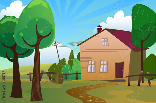 cottage in a village
