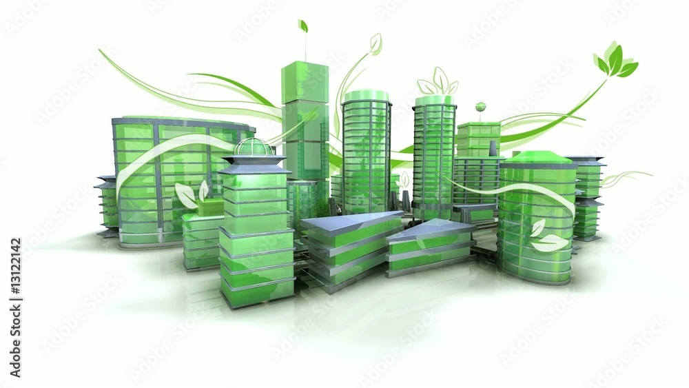 3d Building ville verte ecologie Animation boucle