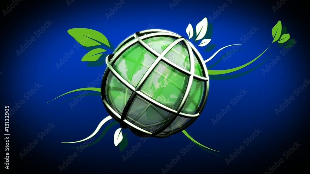 Environnement écologie 3D organique fond bleu animation boucle