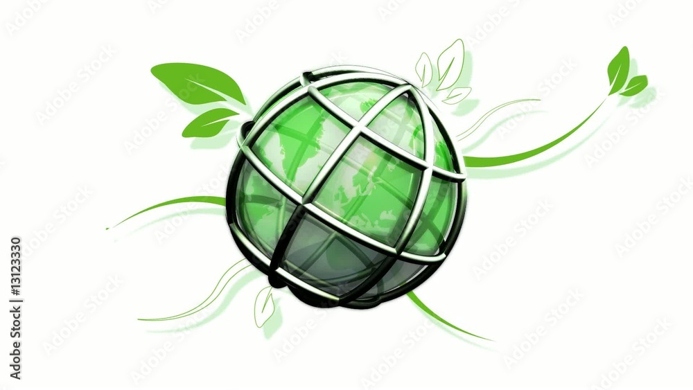 Environnement écologie 3D organique fond blanc animation