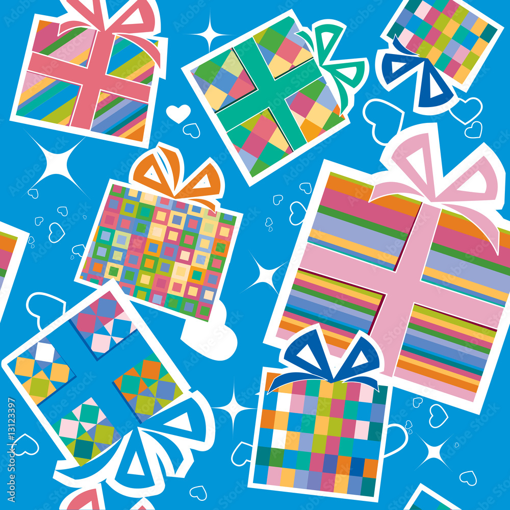 Wallpaper with gift boxes