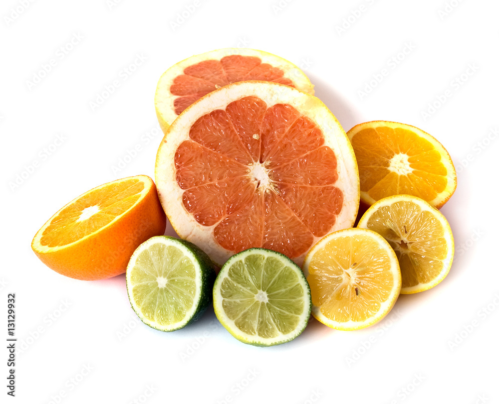 Citrus fruits isolated on white Citrus fruits isolated on white