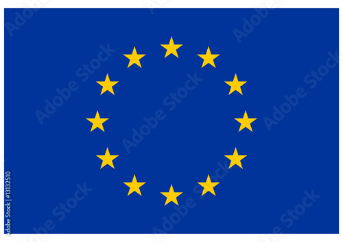 European Union flag isolated over white background