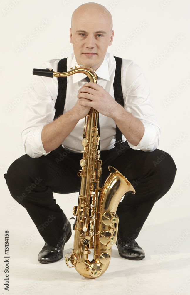 Fototapeta premium sax and the musician - confident