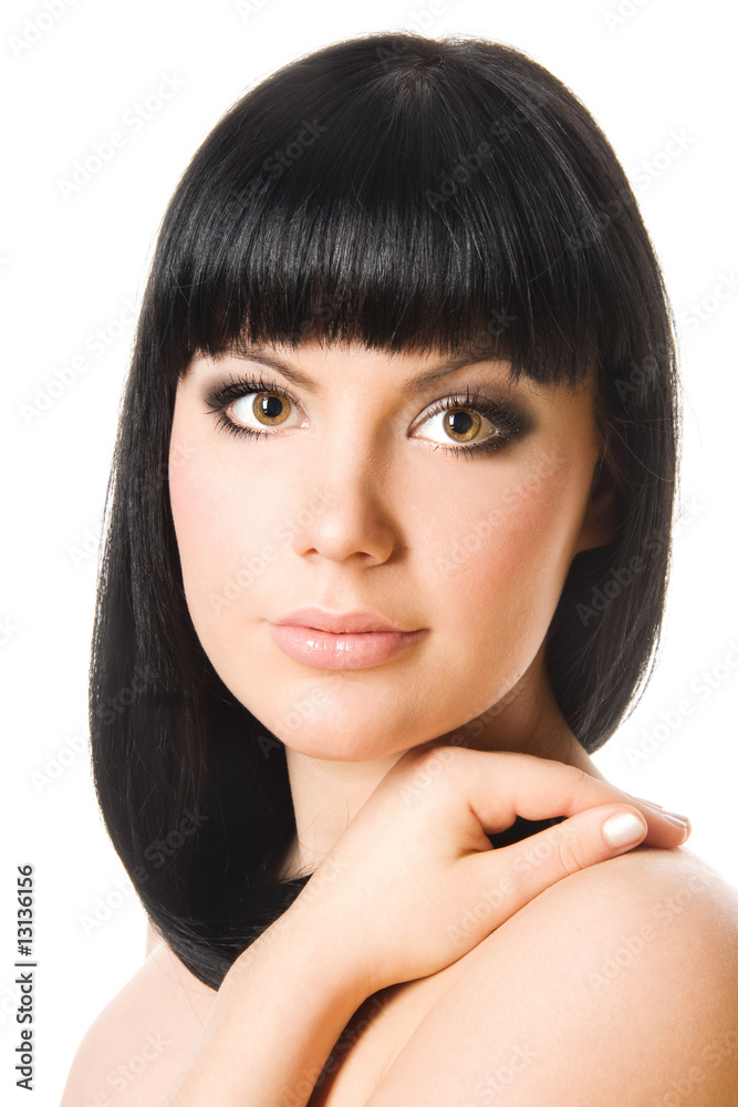 Fototapeta premium Close-up studio portrait of a beautiful young sexy woman