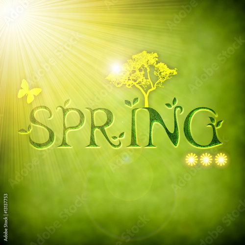 background illustration with spring elements