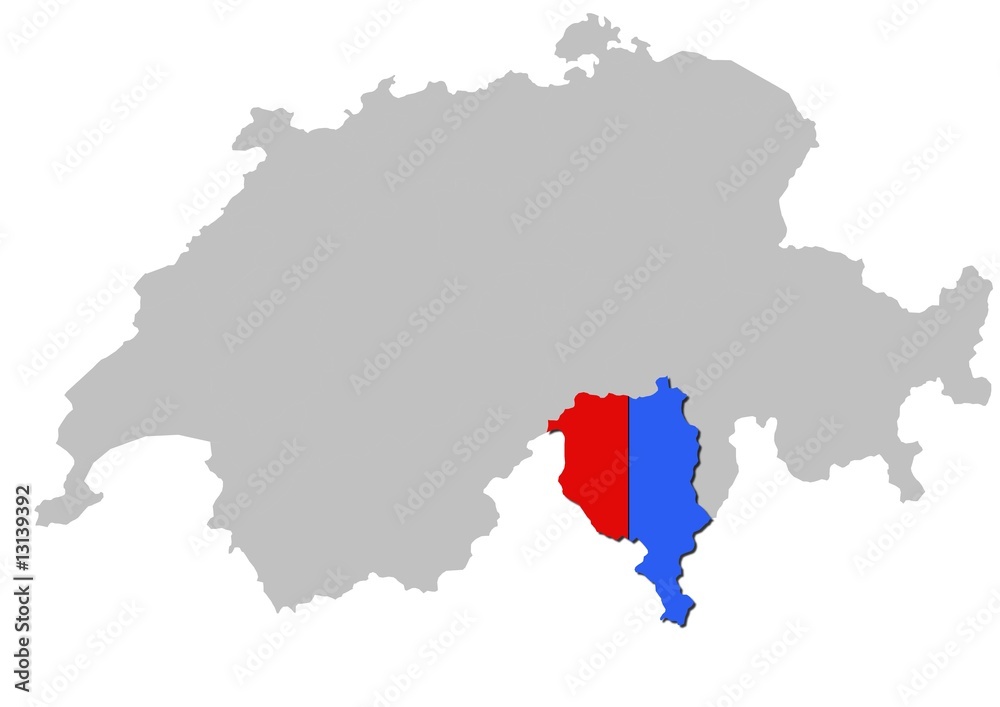 Kanton Tessin auf Schweiz