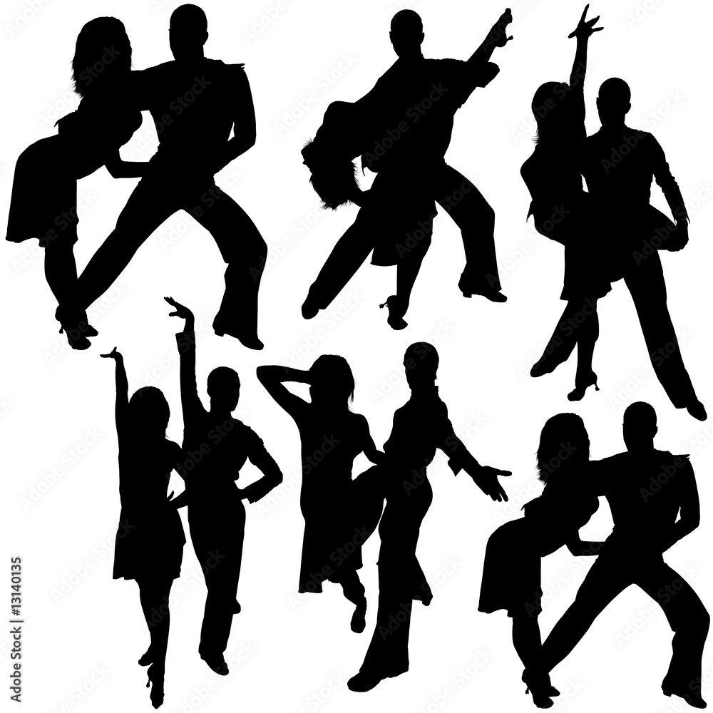 Latino Dance Silhouettes 04 - detailed illustrations