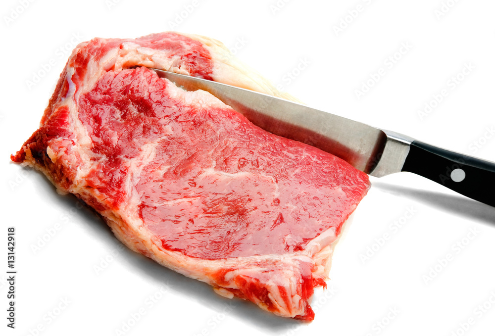 Kitchen Knife Cutting Beef