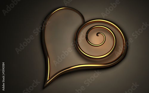 Heart of gold an ornament against a dark background