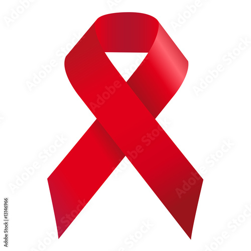 ruban rouge contre le fleau du sida photo