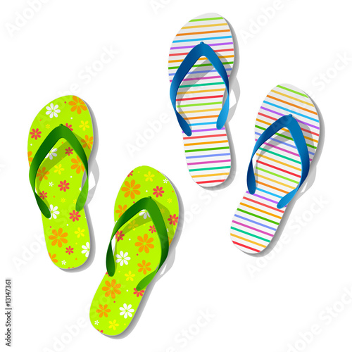 Beach sandals. Vector. 1