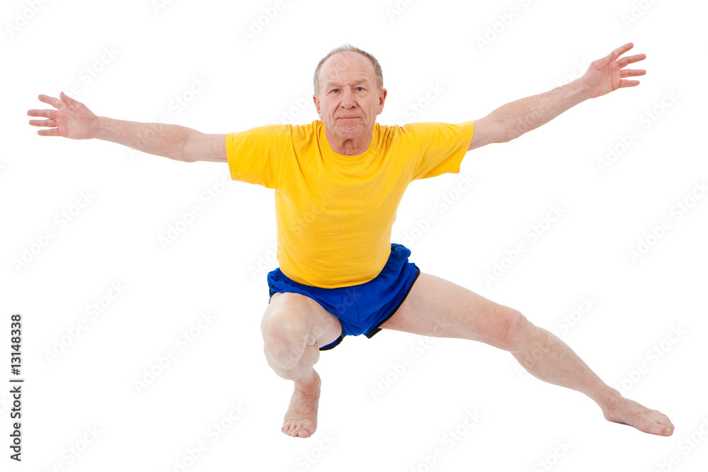 Active senior man. Exercise Active senior man. Exercise