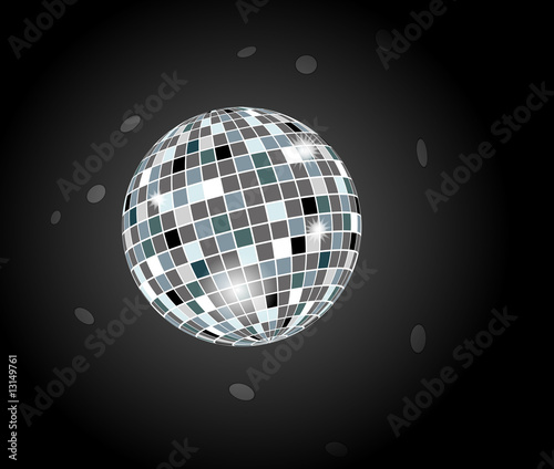Vector of retro party background with disco ball