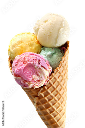 waffle basket with ice-cream