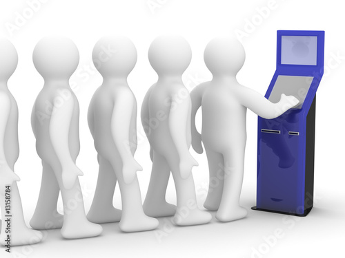 electronic terminal on a white background. Isolated 3D image