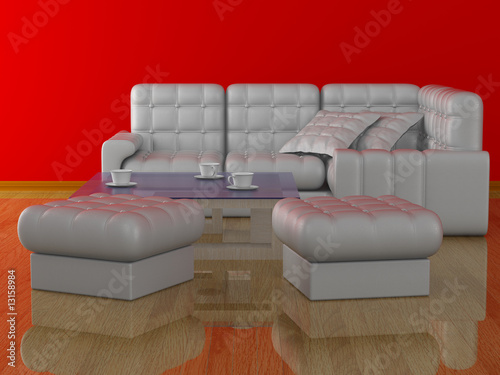 Interior of a living room. ...