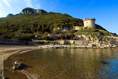 promontorio del Circeo e torre Paola a Sabaudia in Italia photo