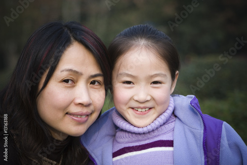 mother and daughter in park