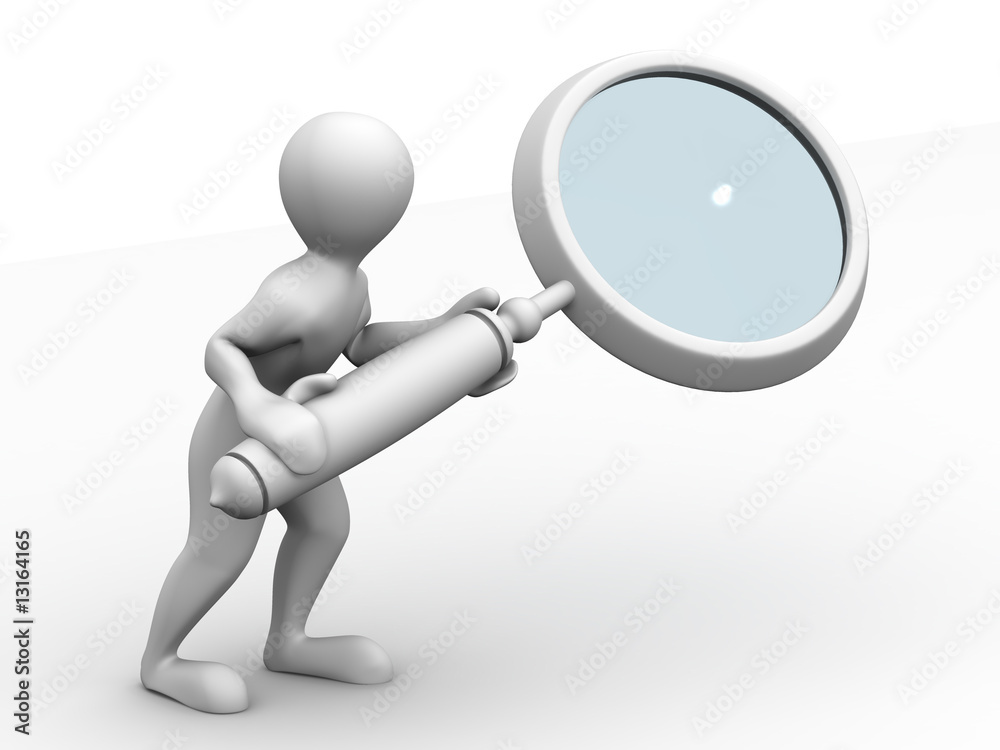 Man with loupe. Search Man with loupe. Search