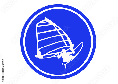 blue wind surfing sign