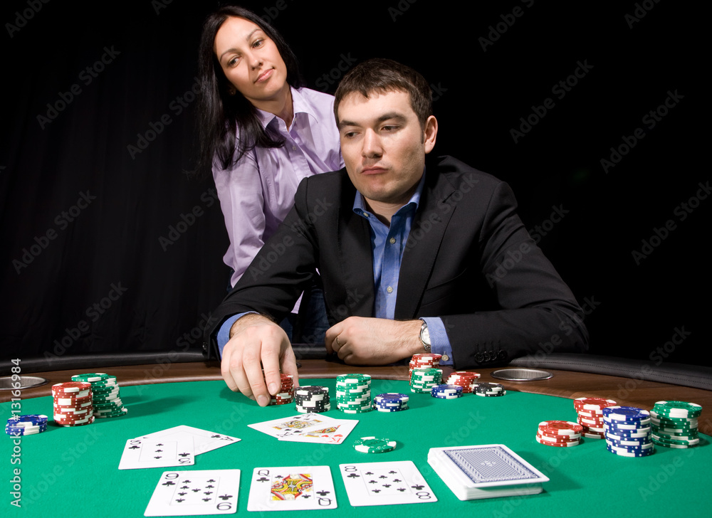Casino chips on green felt