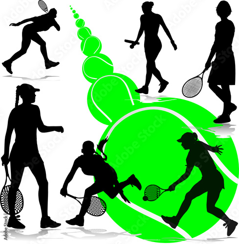 tennis girl illustration