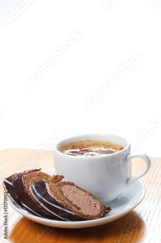 cup of coffee with dessert