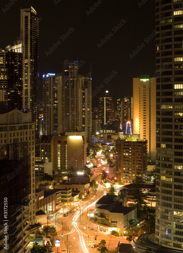 Surfers Paradise by night Australia