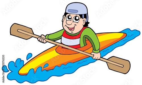 Cartoon kayaker