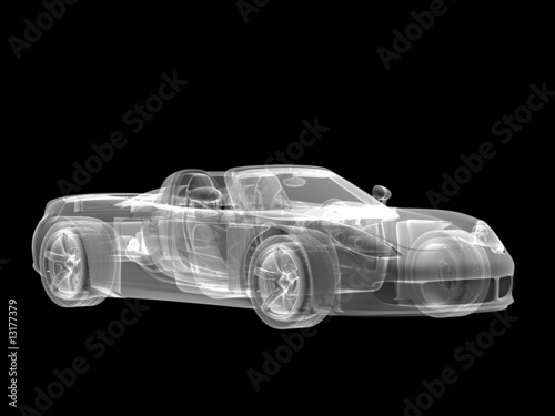 x-ray of the car, front view