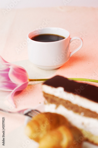 tasty pastry with the coffee