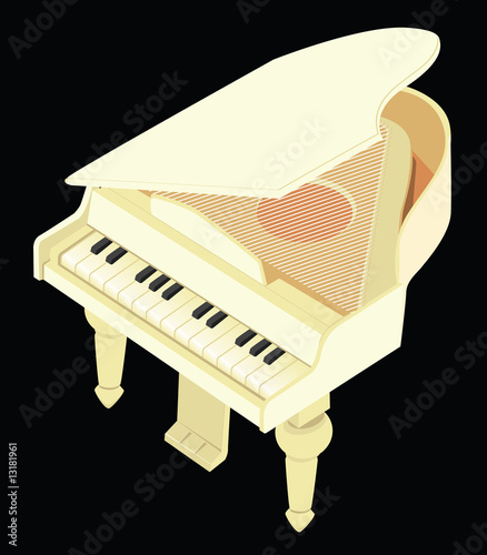 The vector image of a toy grand piano dairy colour