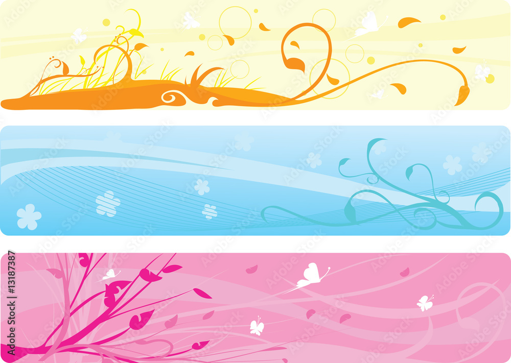 floral banners