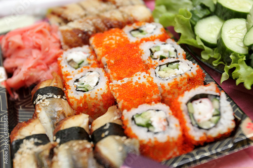 Set of uramaki sushi