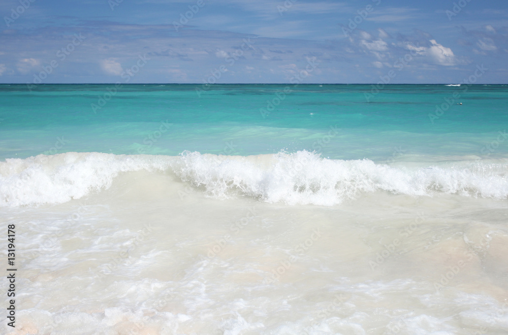 Tropical Sand Beach and Ocean Background