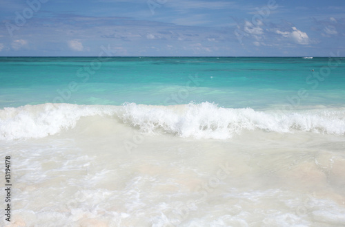 Tropical Sand Beach and Ocean Background