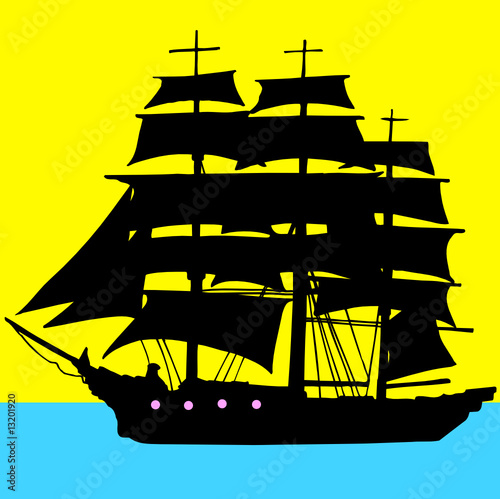 pirates boat illustration