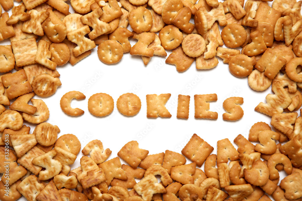 Cookies in the form of the alphabet Cookies in the form of the alphabet