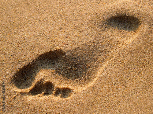 Obraz na plátně Human trace on sand