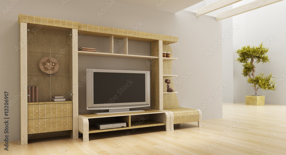 lounge room interior with bookshelf and TV lounge room interior with bookshelf and TV