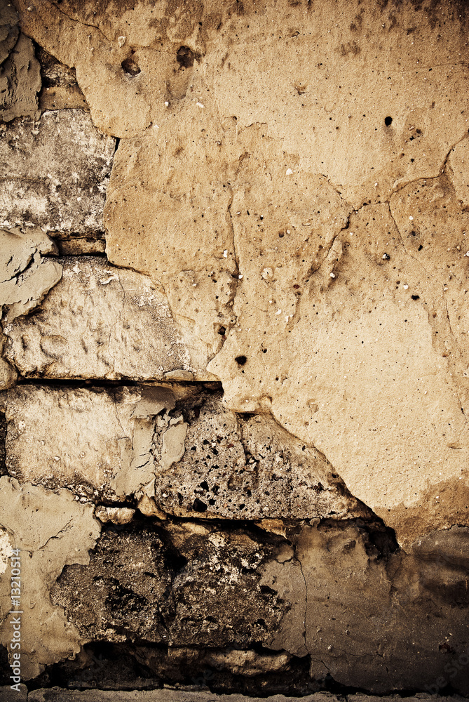 Fototapeta premium Abstract background of an old brick's structure