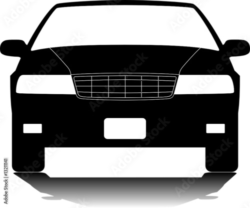 American sedan silhouette. Vector design element.