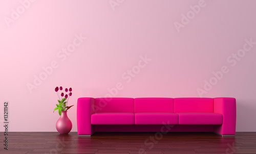 Modern interior with sofa