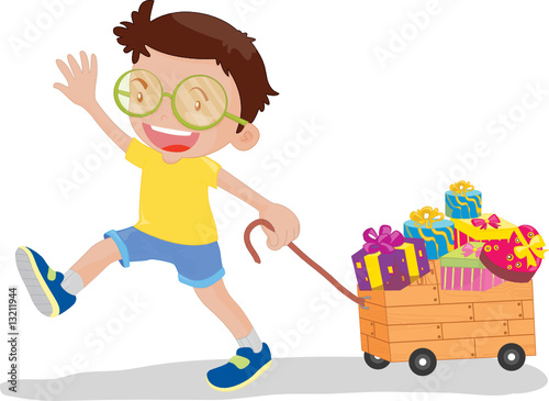 boy with presents