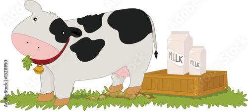 a cow with milk