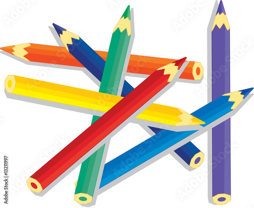 assorted color pencils