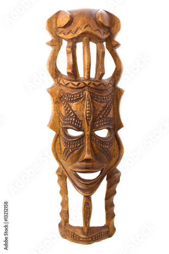Wooden mask isolated on white