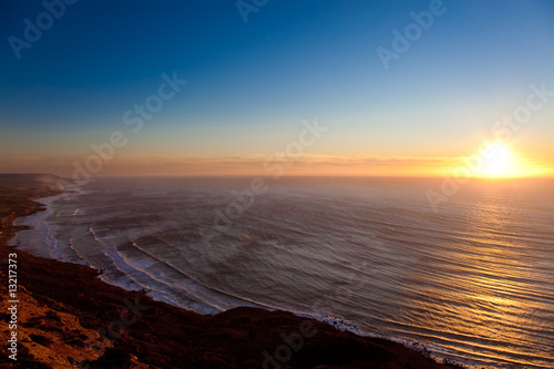 Seascape sunset; Agadir atlantic coast, Maroc