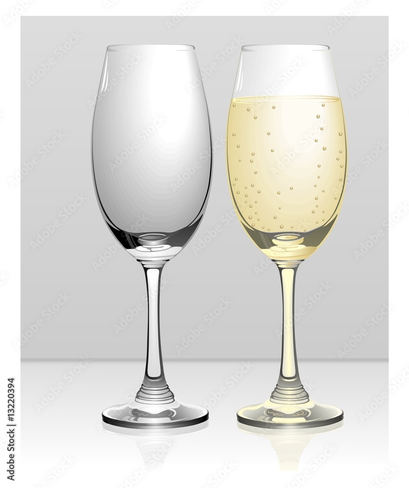 Full and empty champagne glasses vector Full and empty champagne glasses vector